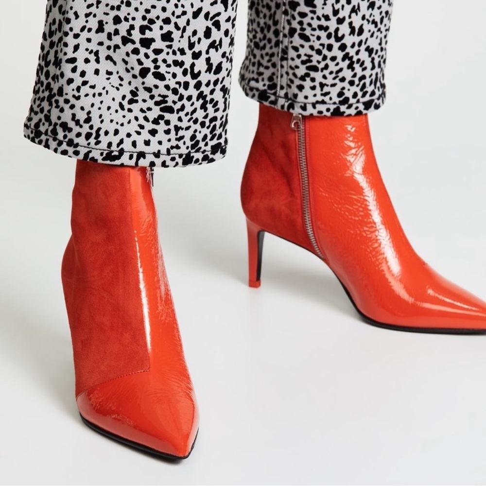 Rag & Bone Beha Mixed Booties In Orange Suede - Picture 2 of 4